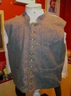 CIVIL WAR REENACTMENT CONFEDERATE GRAY WOOL LINED VEST CSA BRASS BUTTONS 50 - 52