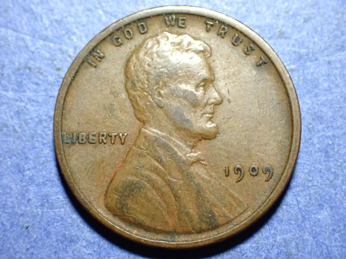 1909-VDB Lincoln cent  Abt. XF details