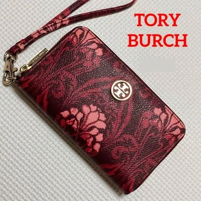 Nuevo y sin usar Tory Burch cartera larga plegable cuero rojo unisex - Imagen 1 de 4