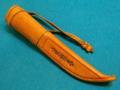 VINTAGE SCANDI KNIFE 4'' SHEATH 4 PUUKKO HUNTING FISHING KNIVES FINLAND NORWAY EC