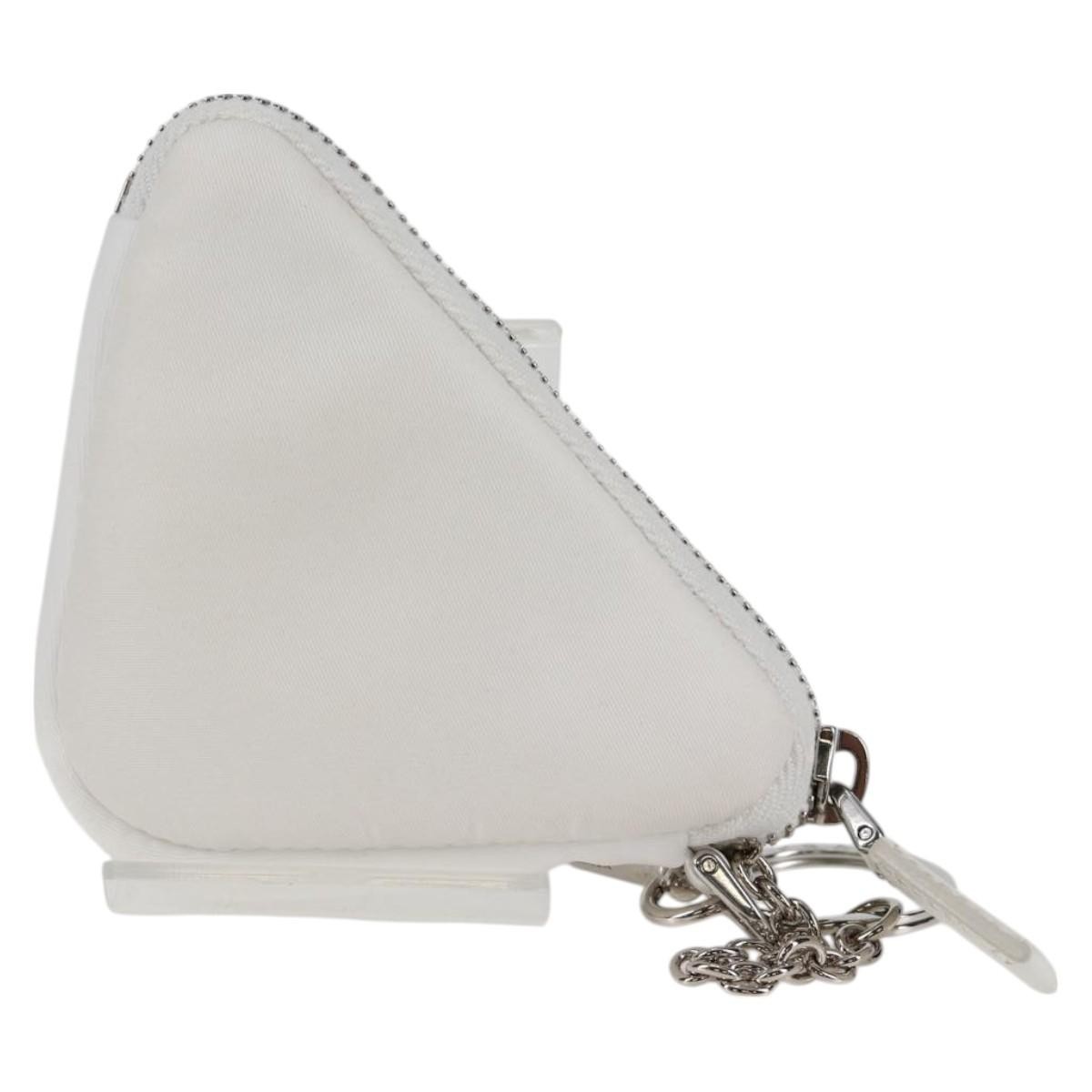PRADA Shoulder Bag Nylon White Silver Auth 127895V | eBay