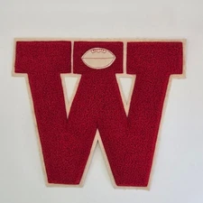 Vintage Lowe Campbell Chenille Varsity W Patch Football Sweater Jersey 1940s