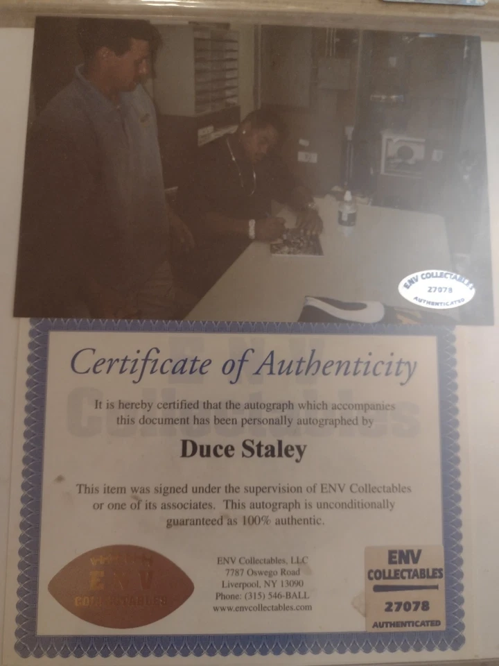Фотография с автографом дуче Стейли 8 x 10 Pittsburgh Steelers футбол сертификат подлинности - Изображение 4 из 4