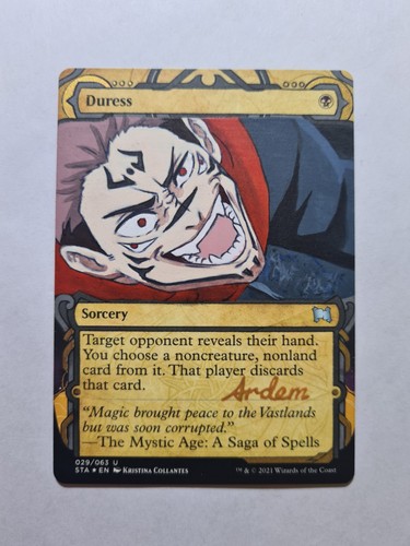 DURESS SUKUNA JUJUTSU KAISEN MAGIC GATHERING ALTERED ART HAND PAINT