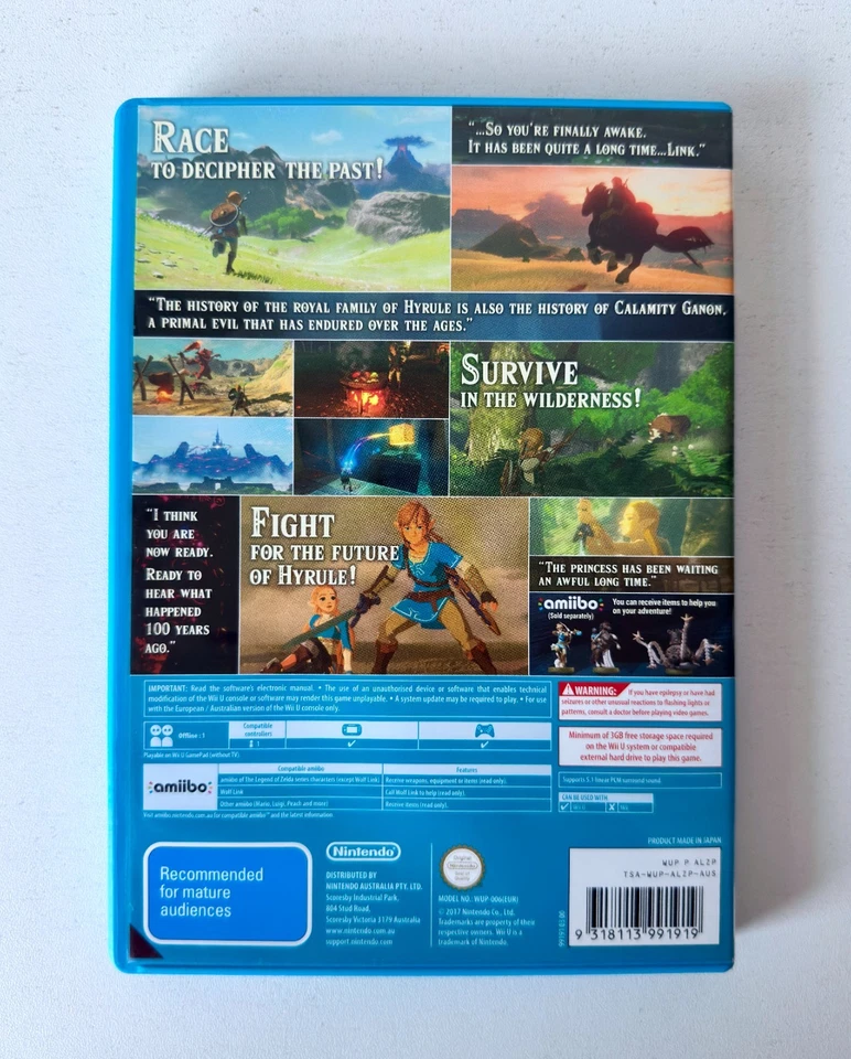 The Legend of Zelda Breath of the Wild Inc Artwork Wii U Like New Mint Disc AU - Image 2 of 3
