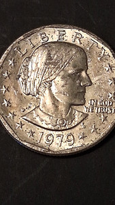 1979 Susan B Anthony P dollar struck through face . Great Collection