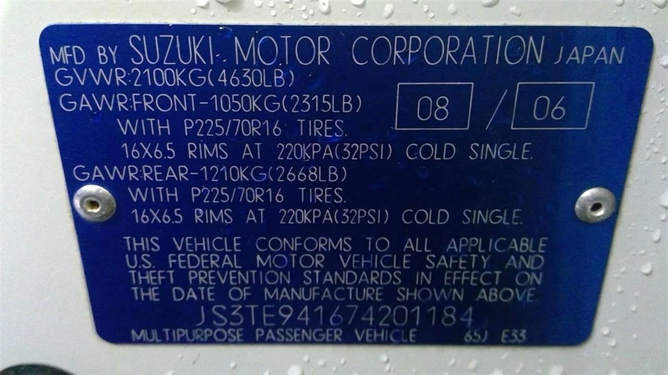 Suzuki Vitara 2007 Engine Brain Box 3392066J10 9365 Foto 4 de 4