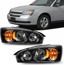 Headlights Assembly Compatible with 2004-2008 Chevy Malibu,Black Housing Clear L