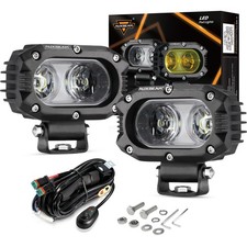 Auxbeam 4 Inch Flood Beam White Led Pods Work Lights Offroad Driving Atv Truck