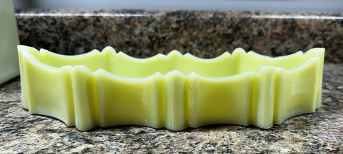 Vintage McKee Uranium Glass Seville Yellow Vulcan Celery dish RARE Vegetable