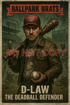 Derek Law as D-LAW ''THE DREADBALL DEFENDER'' - BALLPARK BRATS Parody Art Card