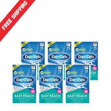 6-Pack DenTek Complete Clean Easy Reach Floss Picks Fluoride Coating, 75ct
