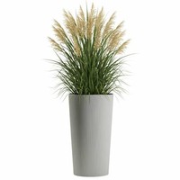 Howhomely Blumentopf BlumenküBel Grau Geriffelt B25Xh47 Cm Pflanztopf ÜBertopf