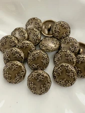 10PC Antiqued Bronze Leave Flowers Metal Buttons with Shank 17mm