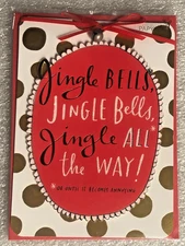 CHRISTMAS CARD PAPYRUS "JINGLE BELLS, JINGLE BELLS, JINGLE ALL* THE WAY!..."