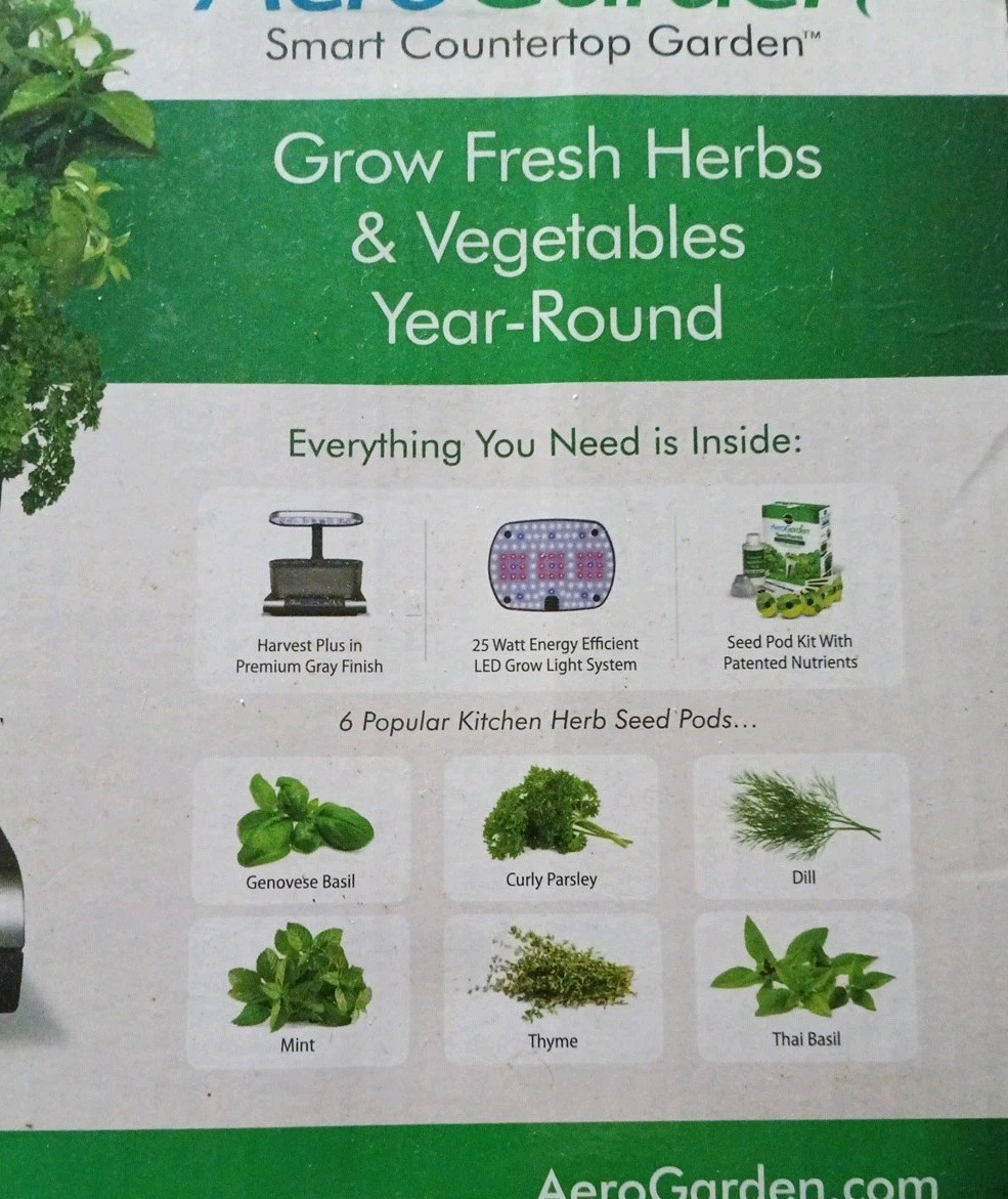 Miracle-Gro AeroGarden Harvest Plus Smart Countertop Garden 100643 BRAND NEW!