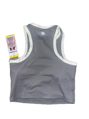 NWT Women's HURLEY Gray Spandex Crop Tank Top Size Small - Picture 2 of 3