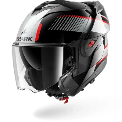 Casque Réversible Shark OXO Intégral Graphique Noir Cromo Argent Taille XS-XXL - Photo 1/4