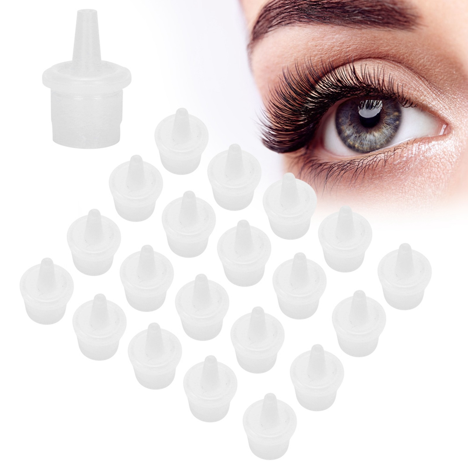 .20pcs Eyelash Extension Glue Nozzle False Eyelash Grafting Adhesive Glue Bottle