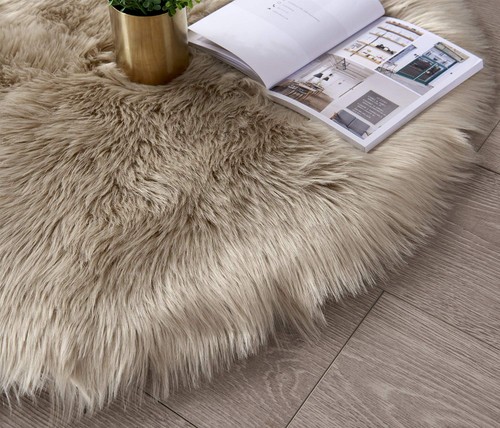 Ultra Soft Fluffy Rug Beige Faux Sheepskin Fur Area Rug Shaggy Couch Cover Se... - Picture 5 of 7