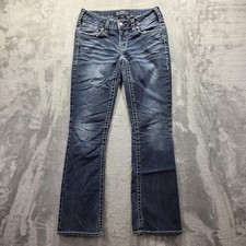 Silver Jeans Co Aiko Bootcut Jeans Womens 28x31 Blue Frayed Hem Distressed