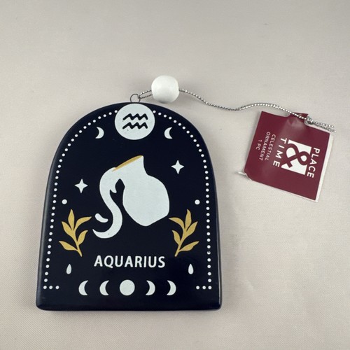 AQUARIUS Sternzeichen Ornament Himmelsdeko NEU Weihnachten Wasserträger Keramik - Bild 3 von 8