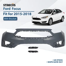 Front Bumper Cover Kit With Bracket For 2015 2016 2017 2018 Ford Focus Primed