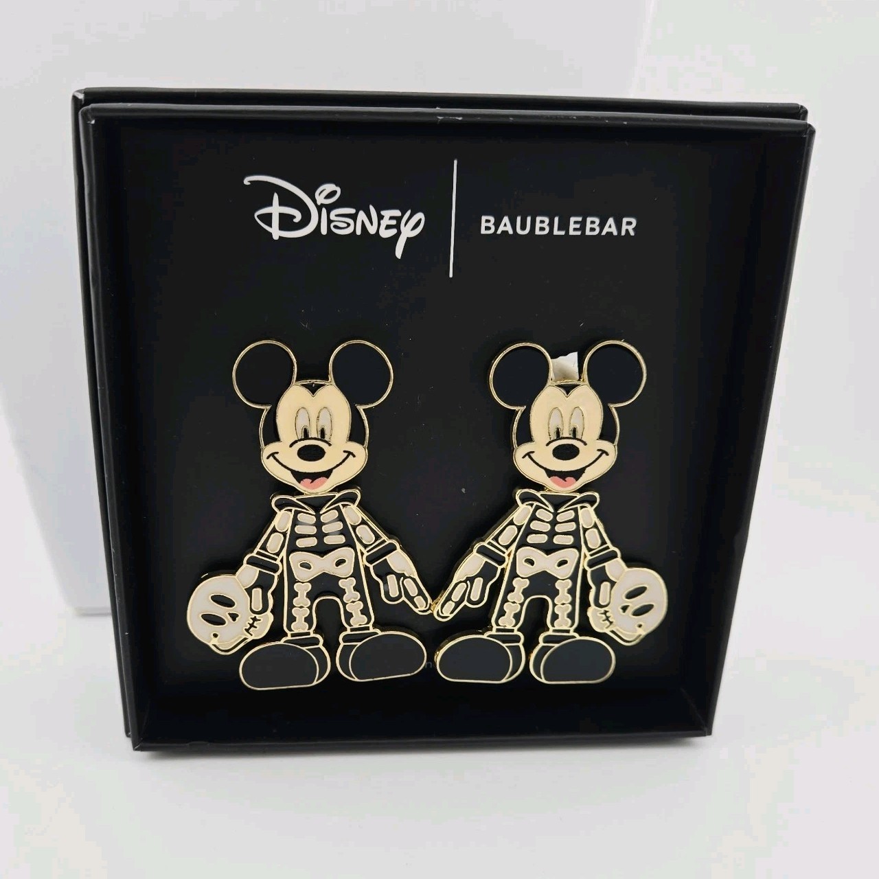 Baublebar Disney Mickey Mouse Halloween Earrings Skeleton Costume Glow In Dark