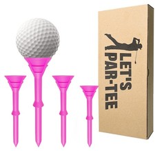 Golf Tees Bulk Unbreakable Pink 25 50 Pack with Gift Box, Plastic Golf Tees R...