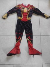 Spider-Man Unisex Padded Bodysuit Jumpsuit Costume Black Red Gold. No mask