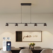 ORANOOR Modern LED Pendant Lights, Dimmable 47in Linear Globe LED Chandelier