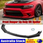 Glossy Black Car Front Bumper Lip Spoiler Body Splitter Protector Kit For Mazda