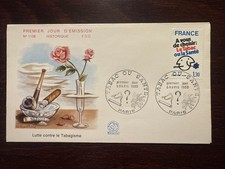 FRANCE FDC COVER 1980 YEAR ANTI SMOKING HEALTH MEDICINE STAMPS