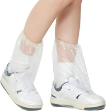 20 Pcs Disposable Waterproof Shoe Covers for Rain, Clear Durable Non-Slip Plasti
