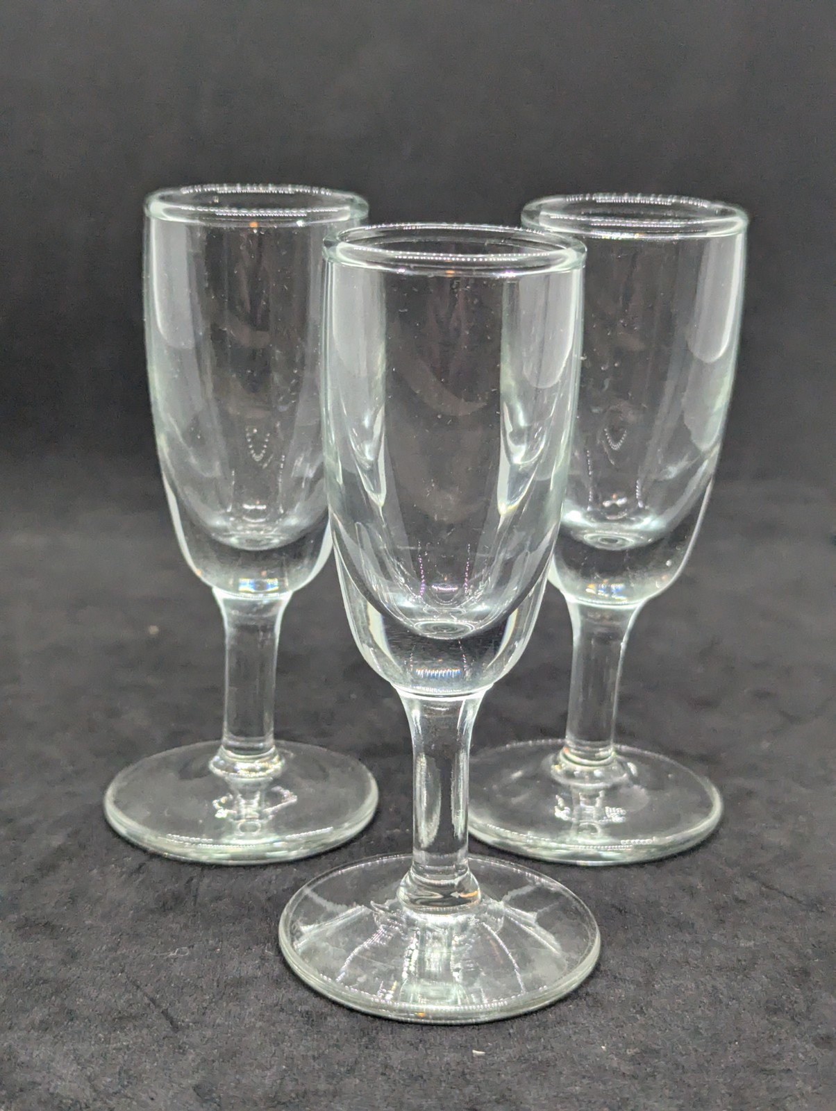 Vintage MCM Clear Glass Cordial Set of 3 - 4