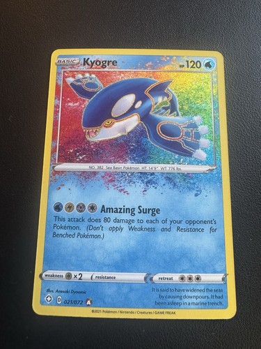 POKEMON TCG KYOGRE 21/72 SWSH SHINING FATES AMAZING RARE!!