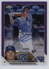 2023 Topps Chrome Rookie Purple Refractor /250 Nick Pratto #RA-NPR Auto g5e