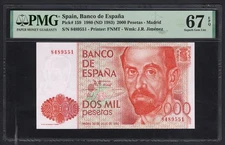 Spain 2000 Pesetas 1980 (ND 1983) P159 Uncirculated Grade 67