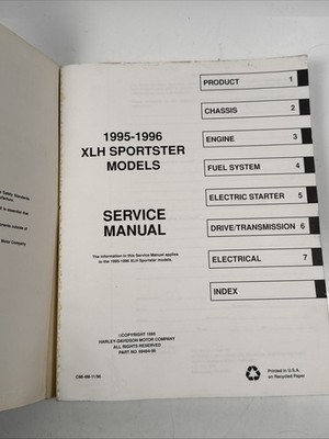Harley Davidson 1995-96 XLH Sportster Service Official Factory