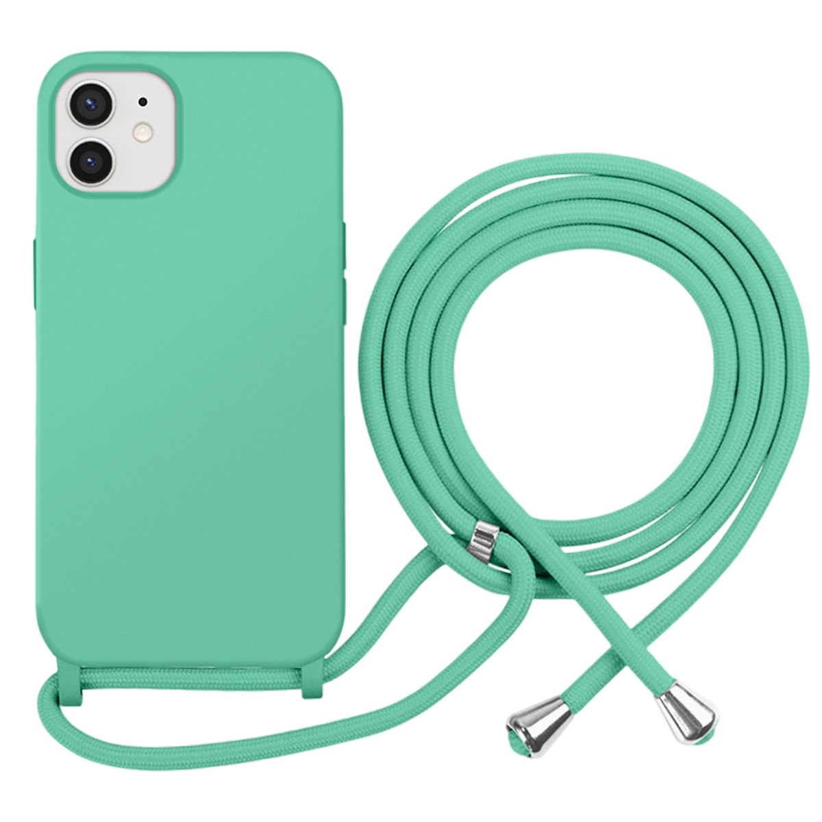 Coque iPhone 12 Pro cordon turquoise pour festival et voyage