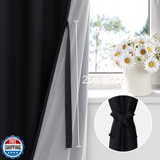 XWZO 100 Blackout Curtains 63 Inches Long with Tiebacks - Heat and Full Ligh...