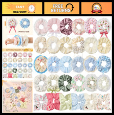 30 Pcs Colorful Hair Scrunchies for Women Girls - Retro Floral Plaid Ponytai