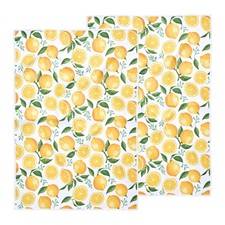 Lemon Kitchen Towels Set of 2 - Yellow Dish Towels with Hanging Loop - 18 x 2...