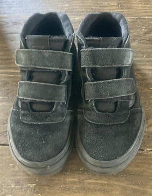 Vans Old Skool Kids Mid Top Shoes Size 13 Color Black w/ Vel Cro Great Condition
