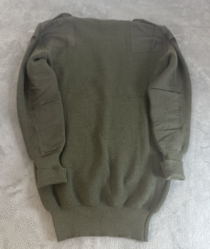 Strum Military Sweater Commando Wool Blend Green Elbow Patch Mens Large Euro. 52 - Picture 11 of 12