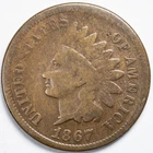 1867 Indian Head Penny Cent Good (G)
