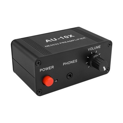 DC 9-19V Power 3.5mm Input Output Stereo Preamplifier Headphone Amplifier NE5532