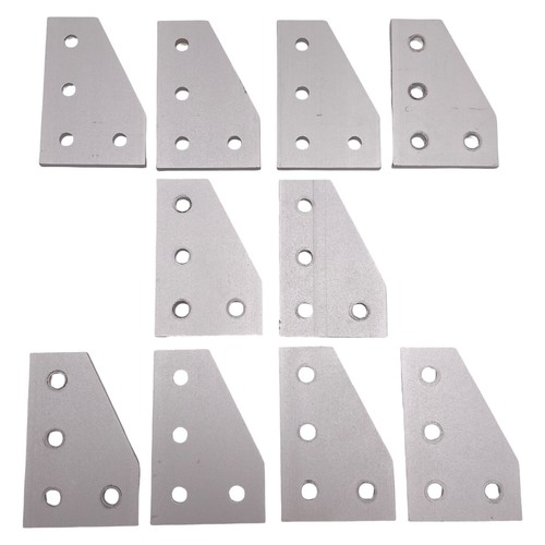Lot of 10 80/20 4150 90-Degree Angled Flat Plate, 10-Series, 4-Hole, 3in x 2in