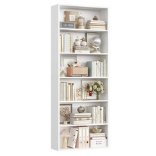 6 Tiers Bookcase Tall Bookshelf Freestanding with Open Storage 60x23.5x180cm