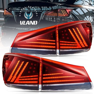For 2006-2012 Lexus IS250 IS350 ISF Sedan Red Tail Lights FULL LED w/Startup L+R